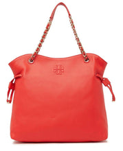 Load image into Gallery viewer, Tory Burch Thea Slouchy Chain Tote in Brilliant Red