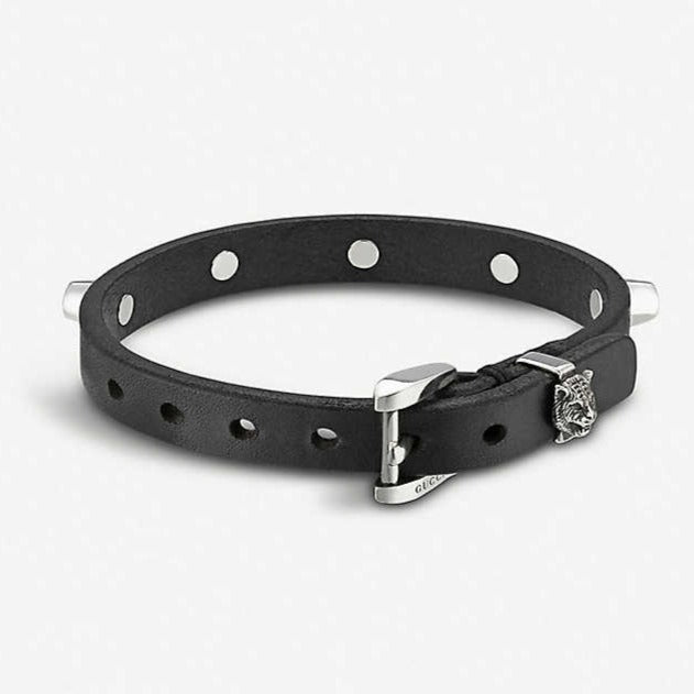 GUCCI Cat Collar Black Leather Pet Supplies F/S From JAPAN