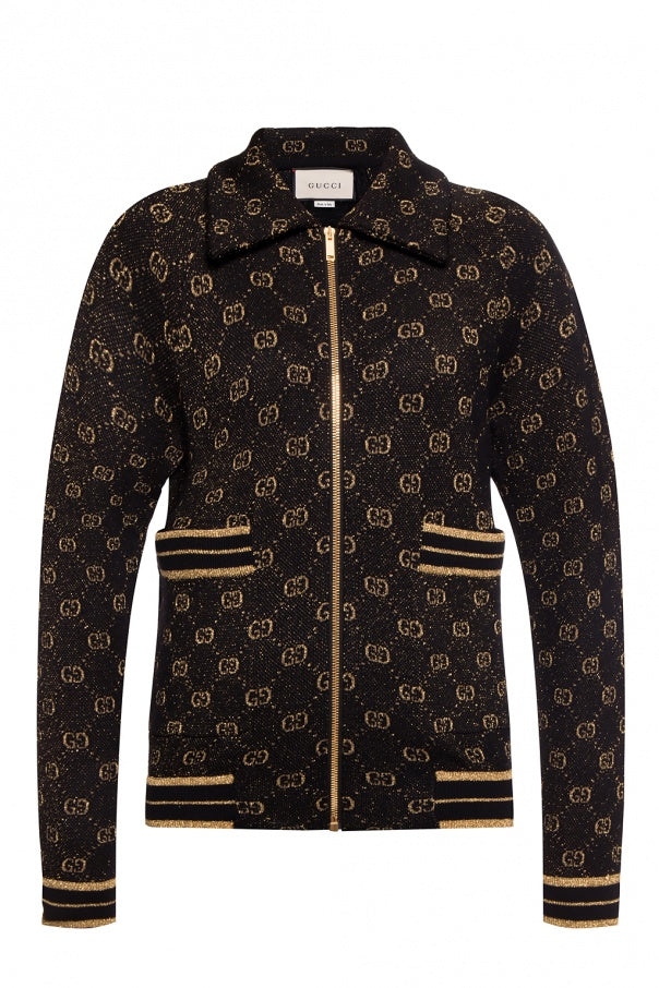 kmama様ご専用GUCCIゴールドロゴカーディガン44～46 GUCCI Metallic jacquard-knit cotton-blend cardigan | NET-A-PORTER