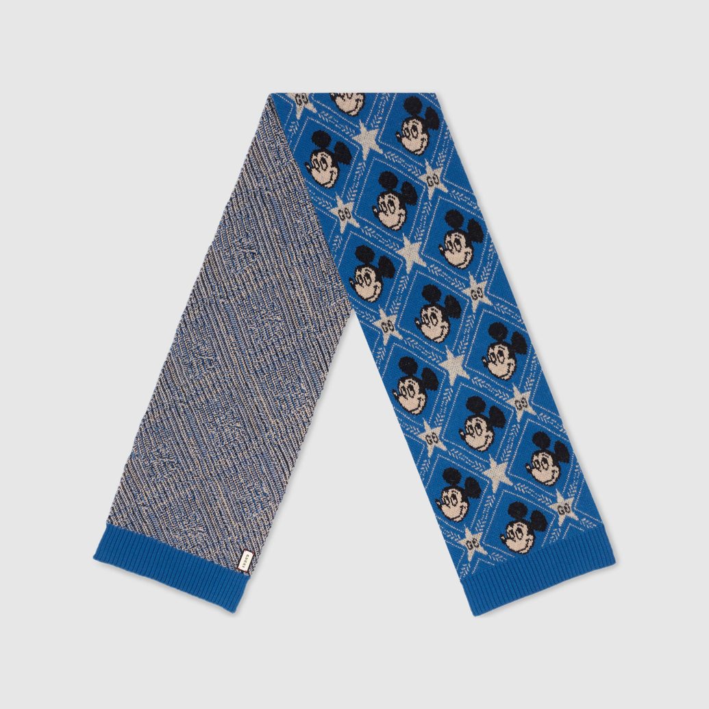 Gucci x Disney Mickey Mouse Wool Scarf In Blue –