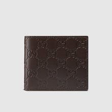 Load image into Gallery viewer, Gucci Signature Leather Bi-fold Wallet in Brown