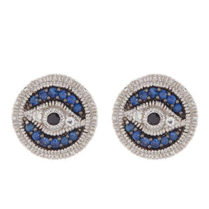 Judith Ripka Evil Eye Earrings in Sterling Silver