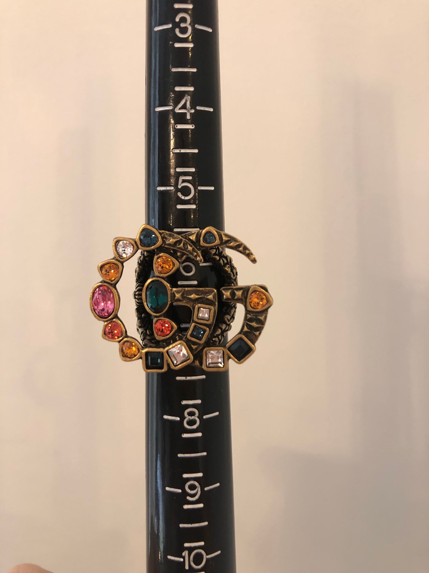 Gucci Crystal GG Ring in Gold