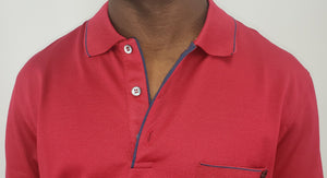 Salvatore Ferragamo Short Sleeve Polo in Red
