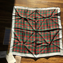 Load image into Gallery viewer, Gucci Check Print Silk Pocket Square in Red and Green