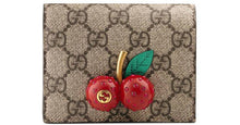 Load image into Gallery viewer, Gucci GG Supreme Card Case with Cherries in Beige
