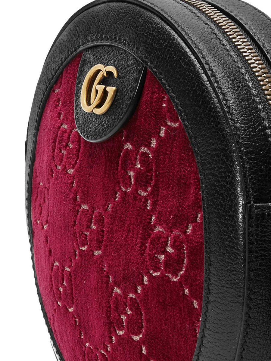 Gucci GG Velvet Round Shoulder Bag in Red –
