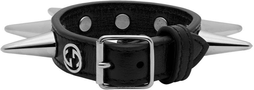 Gucci Spike Leather Bracelet Black – Gavriel.us