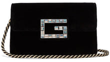 Load image into Gallery viewer, Gucci Mini Broadway Velvet Crystal Crossbody Bag in Black