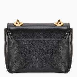 Gucci GG Mini Marina Leather Shoulder Bag in Black