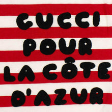 Load image into Gallery viewer, Gucci S/S Striped Pour La Cote D&#39;Azur T-Shirt in Red and White