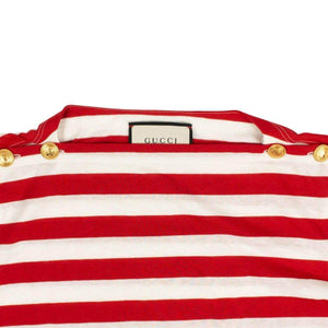 Gucci S/S Striped Pour La Cote D'Azur T-Shirt in Red and White