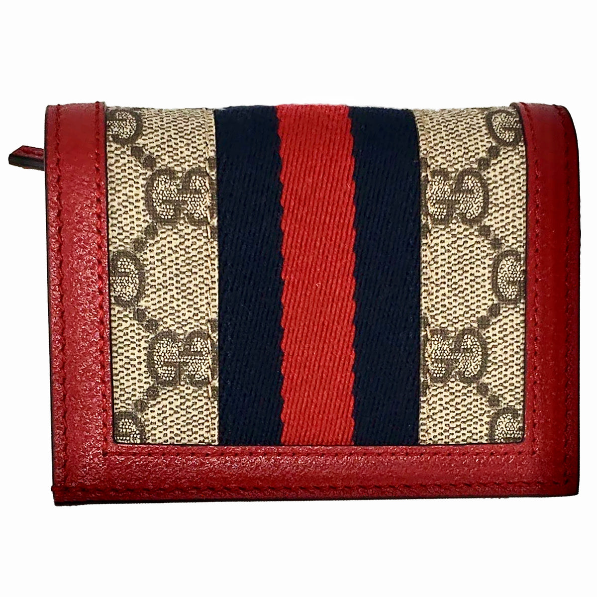 GUCCI Compact Bi-fold Wallet Bill Holder Guccissima Leather Navy Dark Blue