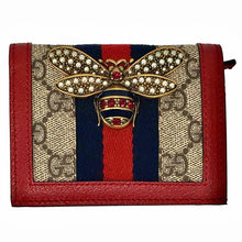 Load image into Gallery viewer, Gucci Queen Margaret GG Canvas Mini Wallet in Red