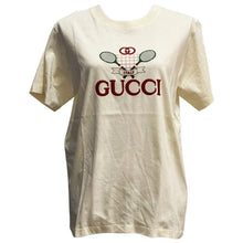 Load image into Gallery viewer, Gucci GG Tennis Cotton Logo T-Shirt in White