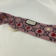 Load image into Gallery viewer, Gucci Patterned Silk Neck Bow with GG, Hearts and Stars
