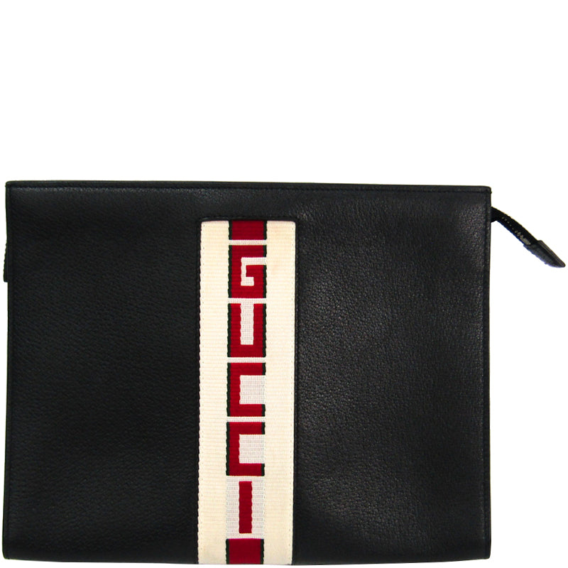 Gucci Men's Leather Stripe Pouch in Black – Gavriel.us