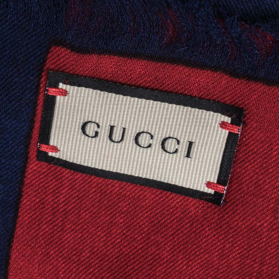 Gucci Guccy Striped Scarf in White