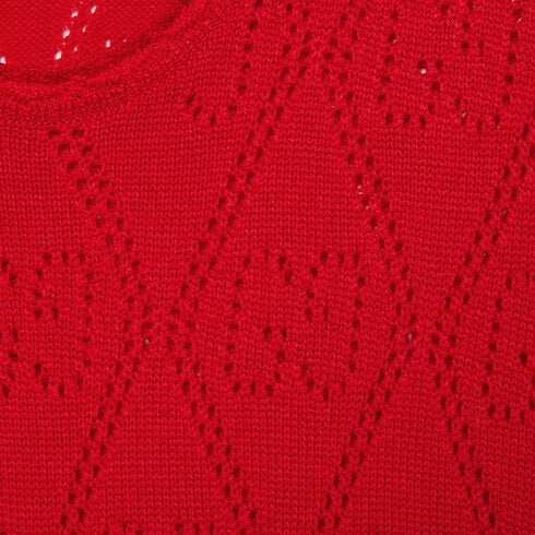 Gucci Red Wool Dress with GG Perforations