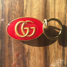 Load image into Gallery viewer, Gucci GG Red Enamel Oval Keychain