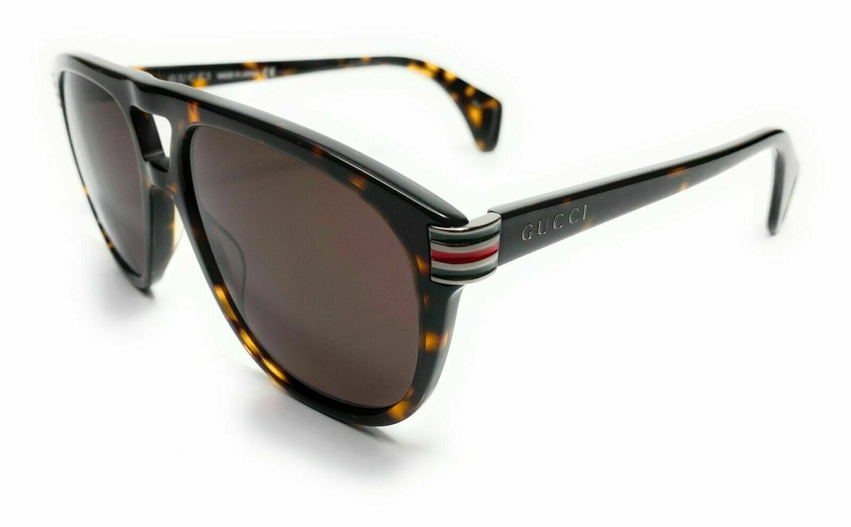 Gucci Web Logo Aviators in Havana Brown Amazon.com: Gucci GG1300S Havana/Brown 55/19/145 women  main image 4