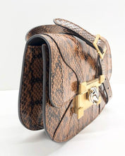 Load image into Gallery viewer, Python snake skin shoulder bag Gold-toned hardware Beige interior 100% python snakeskin leather Embossed leather interior with GG design Push-lock enameled tiger closure with Swarovski red eyes Structured silhouette and flat base for stability Spacious interior 7.5&quot; x 6.5&quot; x 2&quot; Strap 20&quot; drop Comes in Gucci dust bag with care booklet and controllatto card Product number 500781 Made in Italy