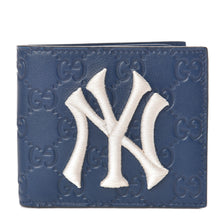 Load image into Gallery viewer, Gucci NY Yankees Embroidered Guccissima Flip Wallet in Navy