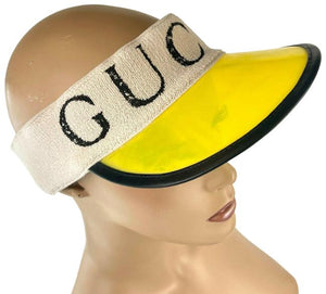 Gucci Yellow Vinyl Visor with Banded Handband