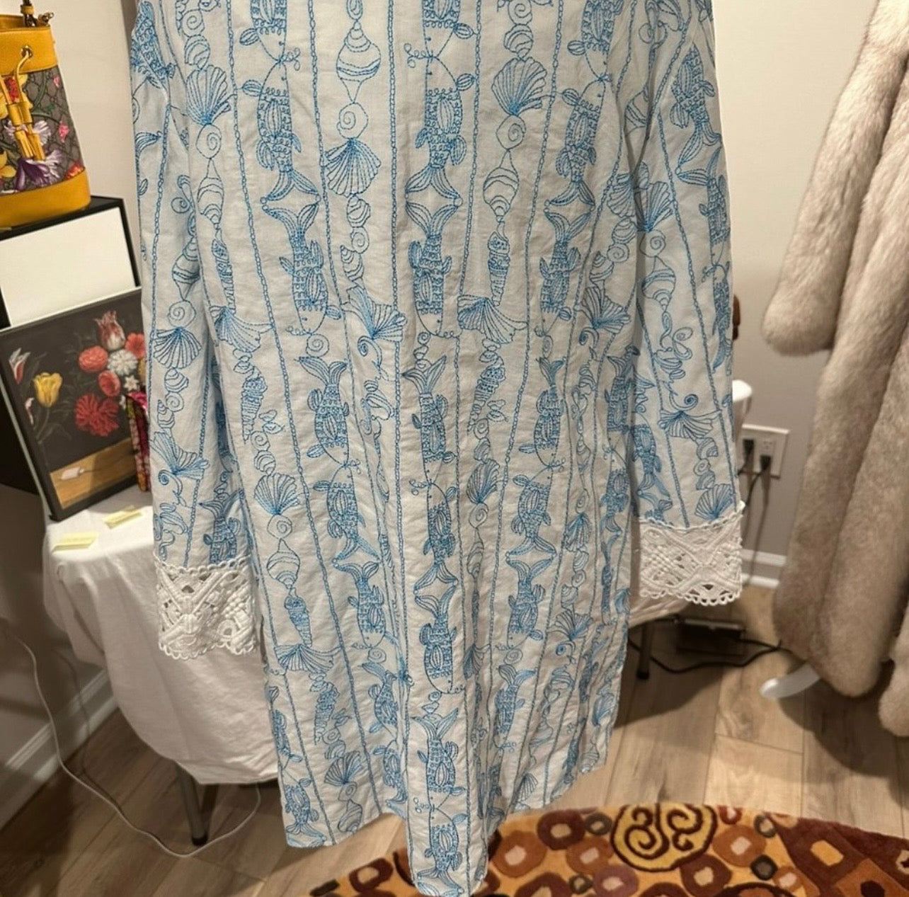 PREOWNED Lily Pulitzer Embroidered Shirt Size L