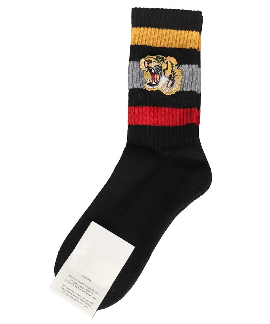 Gucci Little Williams Sports Sock in Black w/ Tiger Appliqué