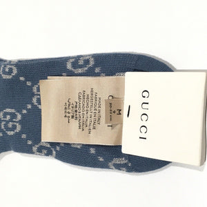 Gucci GG Monogram Lamé Ankle Socks in Periwinkle Blue