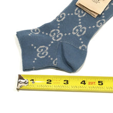 Load image into Gallery viewer, Gucci GG Monogram Lamé Ankle Socks in Periwinkle Blue