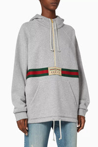 Gucci Gray Sweatshirt with Gucci Logo and Web