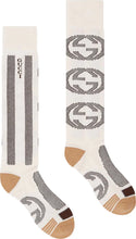 Load image into Gallery viewer, Gucci Interlocking GG Houndstooth Knee High Sock in Neutral Tones