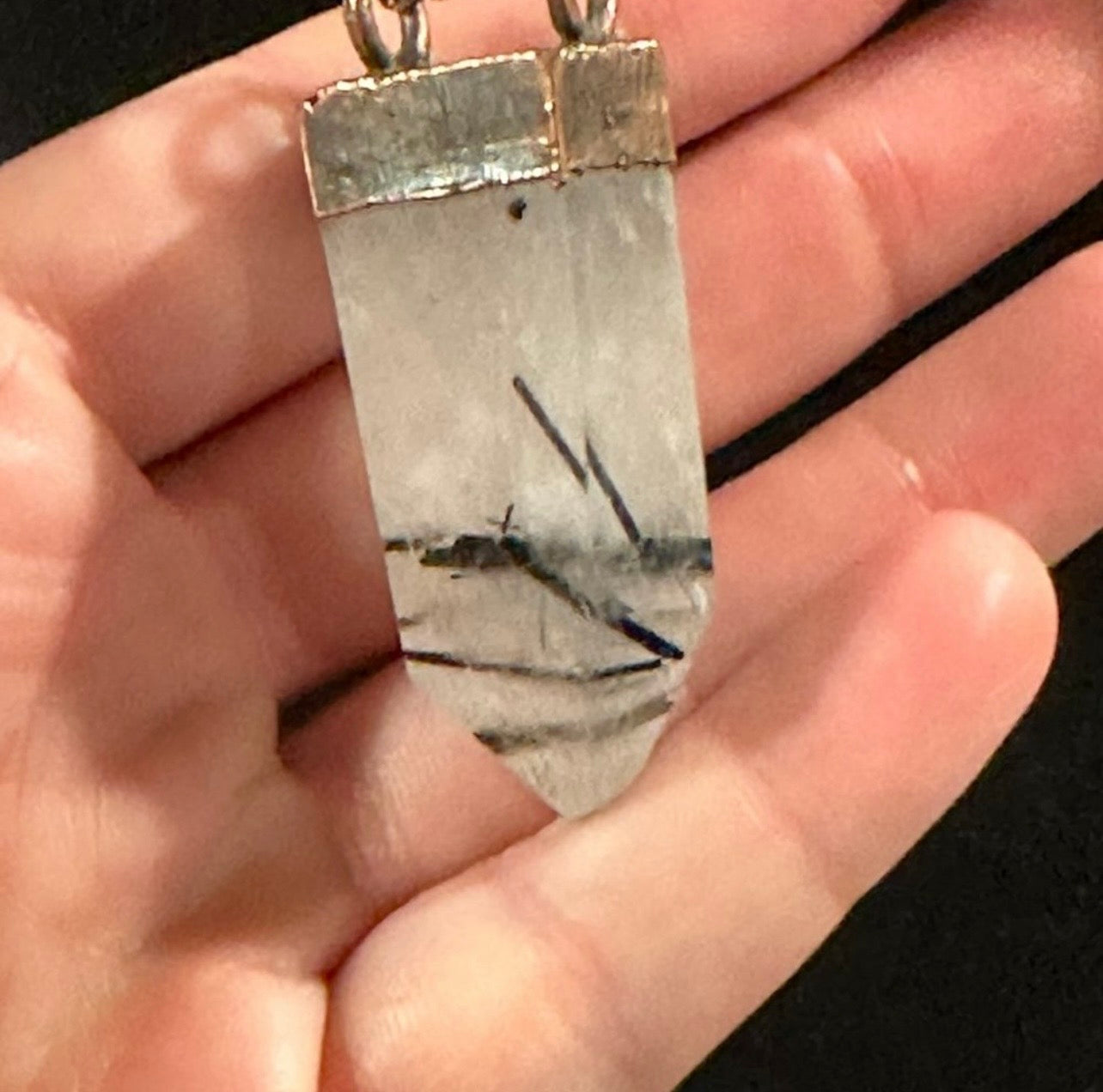 Black Tourmalinated Quartz
Pendant Necklace