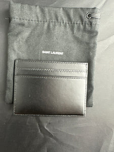 Saint Laurent YSL Black Leather Card Case