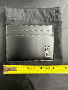 Saint Laurent YSL Black Leather Card Case