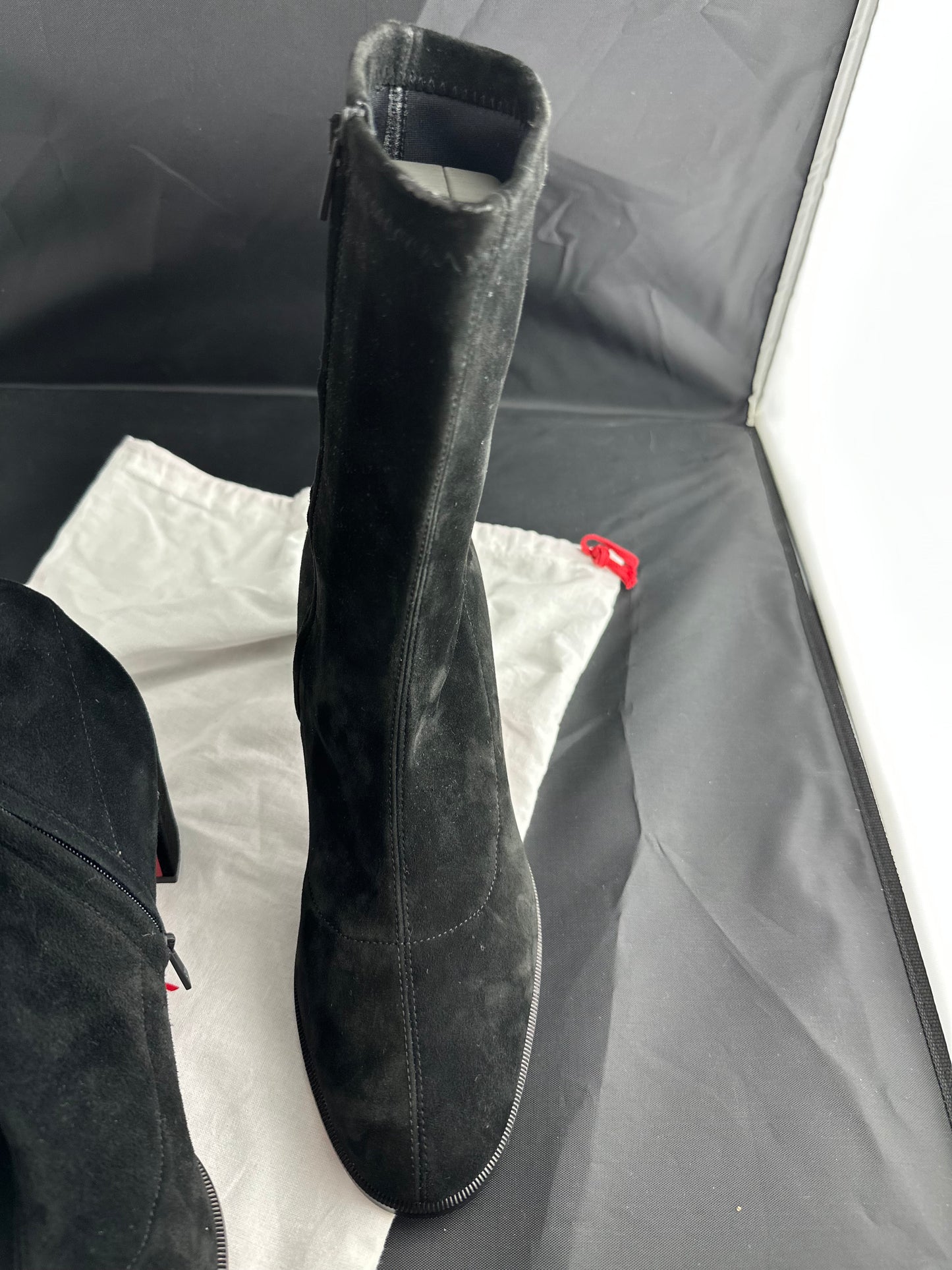 Christian Louboutin Adoxa Stretch Suede Red-Sole Booties