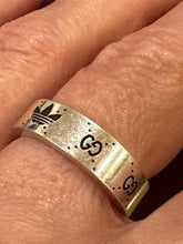 Load image into Gallery viewer, Gucci x Adidas Engraved Silver Ring