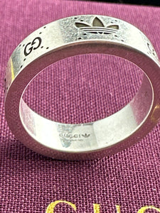 Gucci x Adidas Engraved Silver Ring
