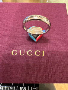Gucci Interlocking G Heart Lightning Charm Ring
