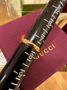 Gucci Interlocking G Heart Lightning Charm Ring in Orange and Purple