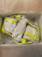 Load image into Gallery viewer, L&#39;Agence Gisele High Heel Sandal in Neon Chartreuse Leather