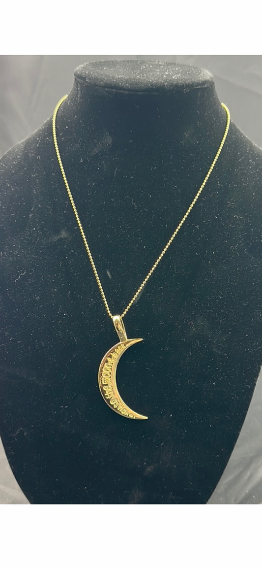 14k Gold Plated Necklace Pendant “I love you to the moon & back”