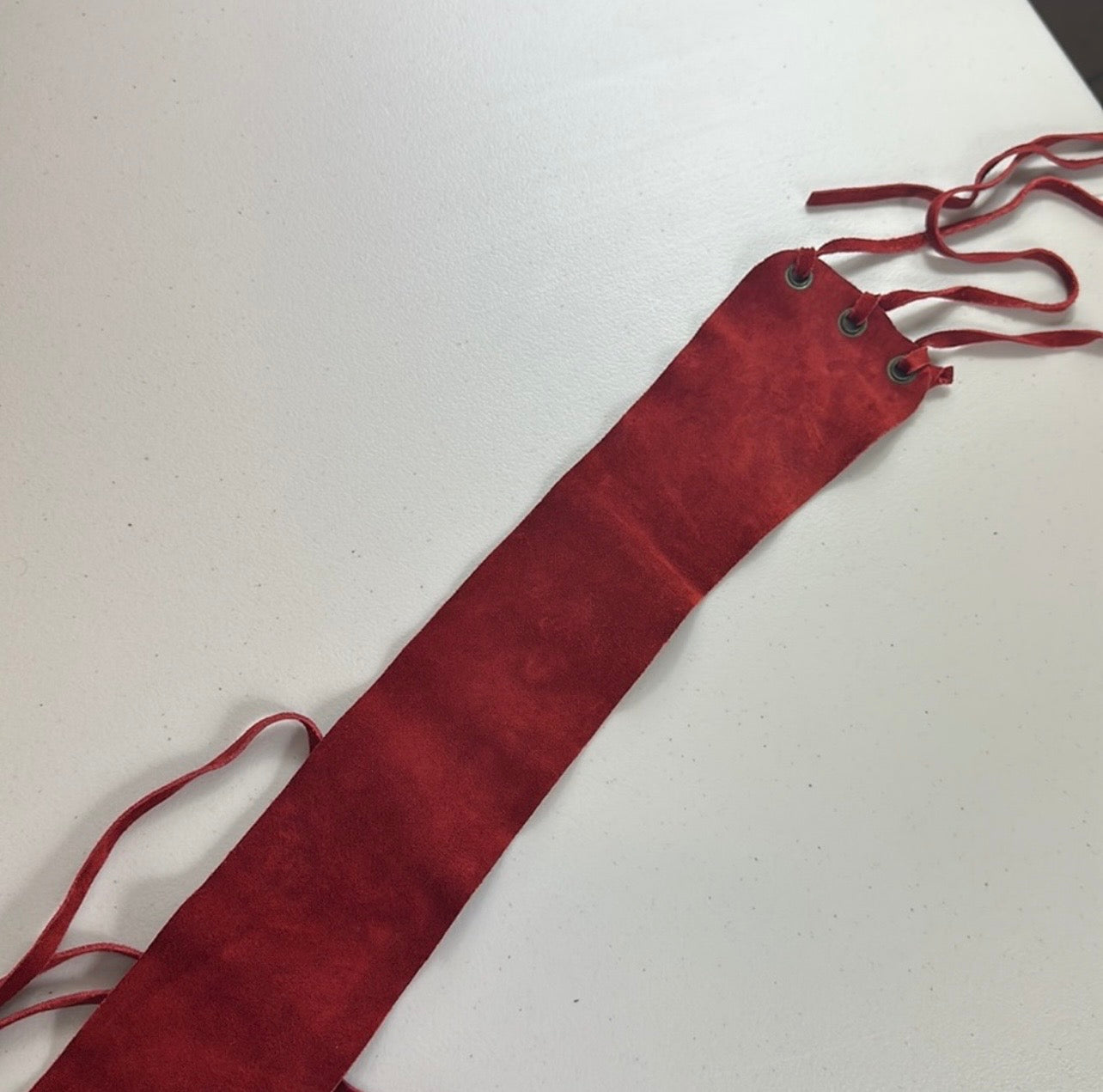Red Leather waistband/belt with leather fringes and Butterfly
Appliqués