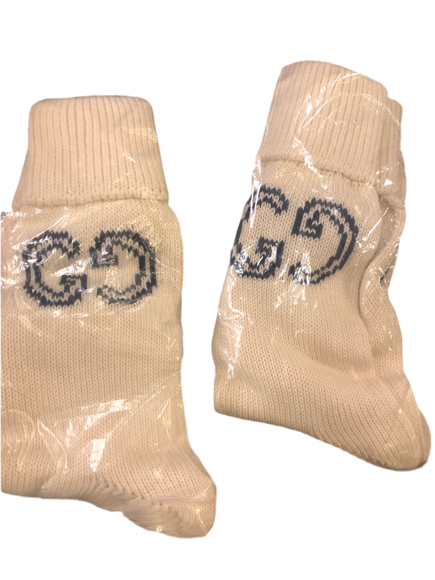 Gucci GG Logo Lit Circus Knit Socks in Ivory