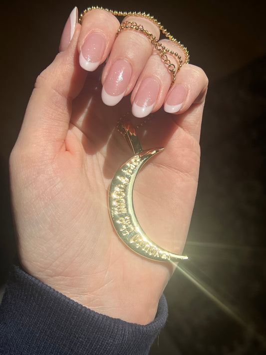14k Gold Plated Necklace Pendant “I love you to the moon & back”