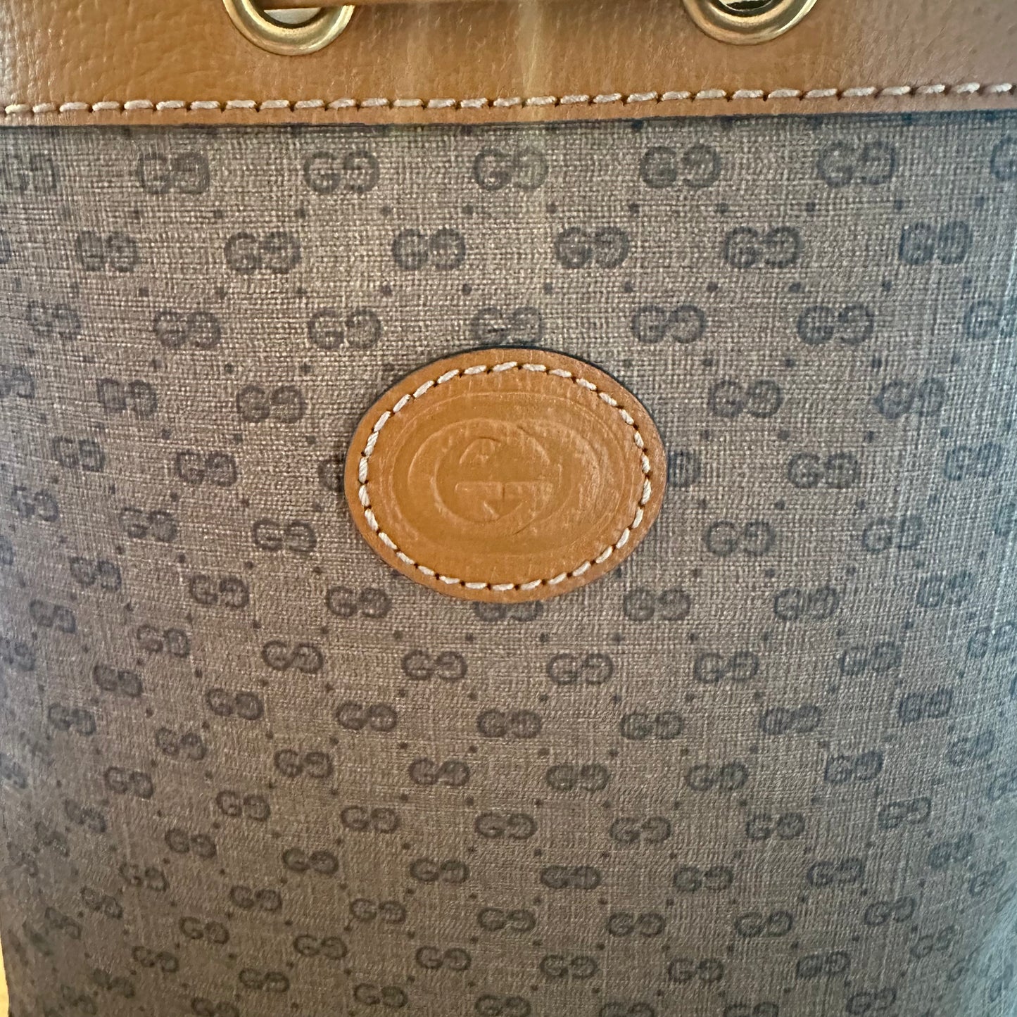 Gucci x Disney Mickey Mouse Print Canvas Leather Bucket Shoulder Bag