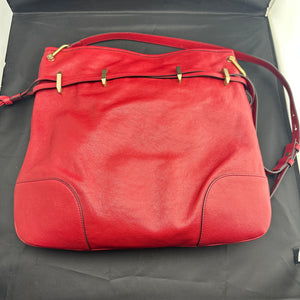 Gucci Interlocking GG 1955 Horsebit Collection Shoulder Bag in Red Leather