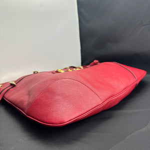 Gucci Interlocking GG 1955 Horsebit Collection Shoulder Bag in Red Leather